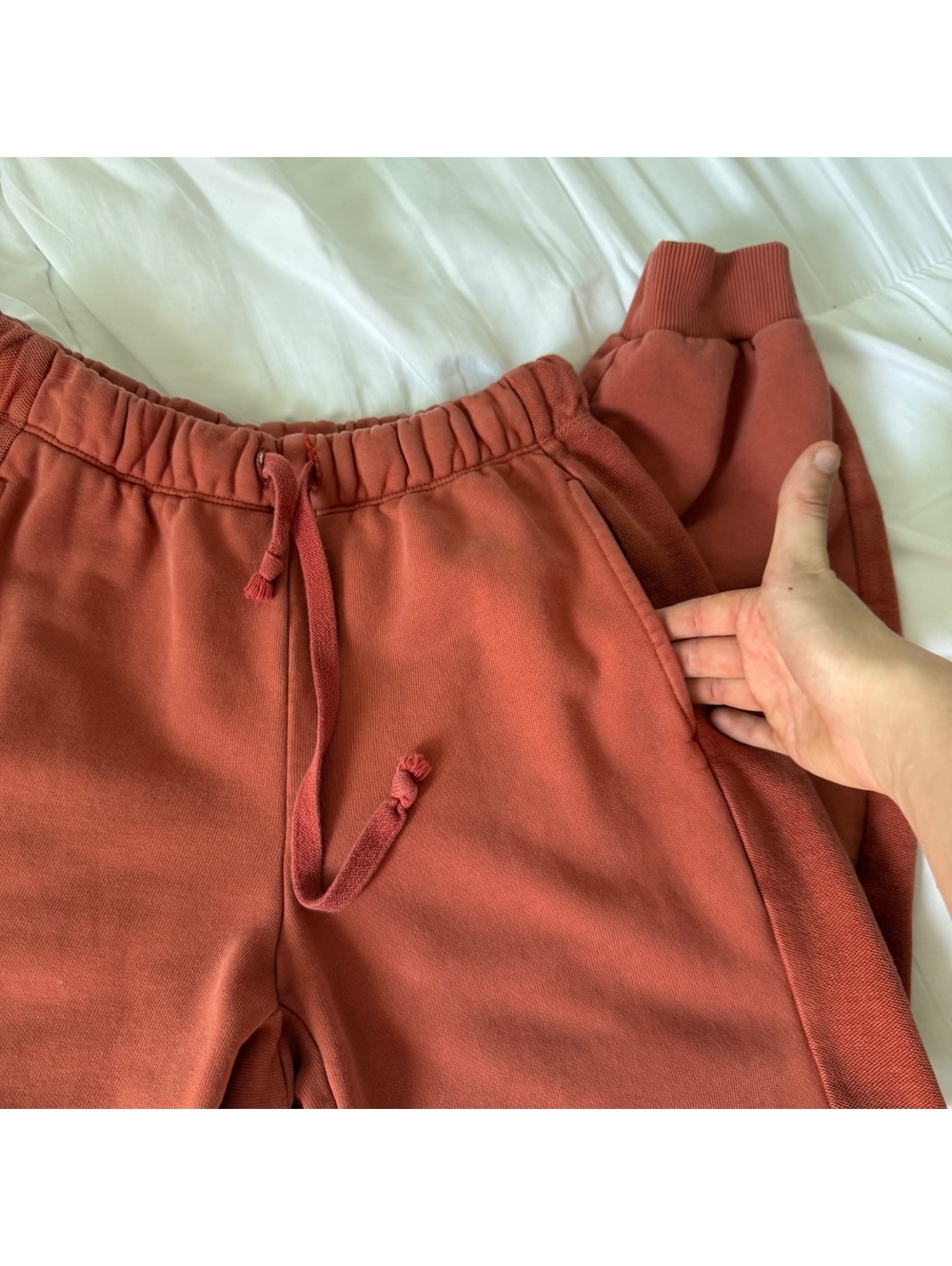 aerie burnt orange sweatpants joggers small - Picture 3 of 7